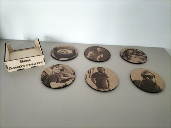 Sous bocks personnalisés et boîte de rangement